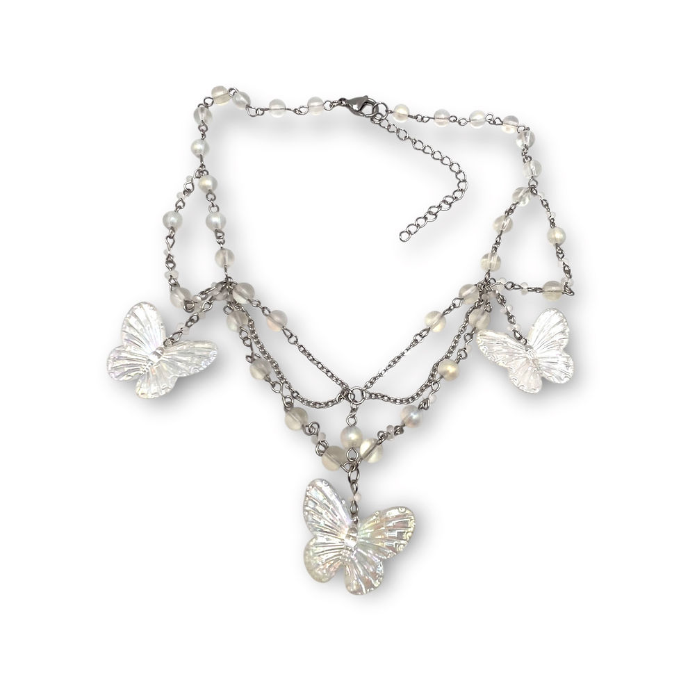 Miniatyrbild: The Lunaria Butterfly Cascade Necklace