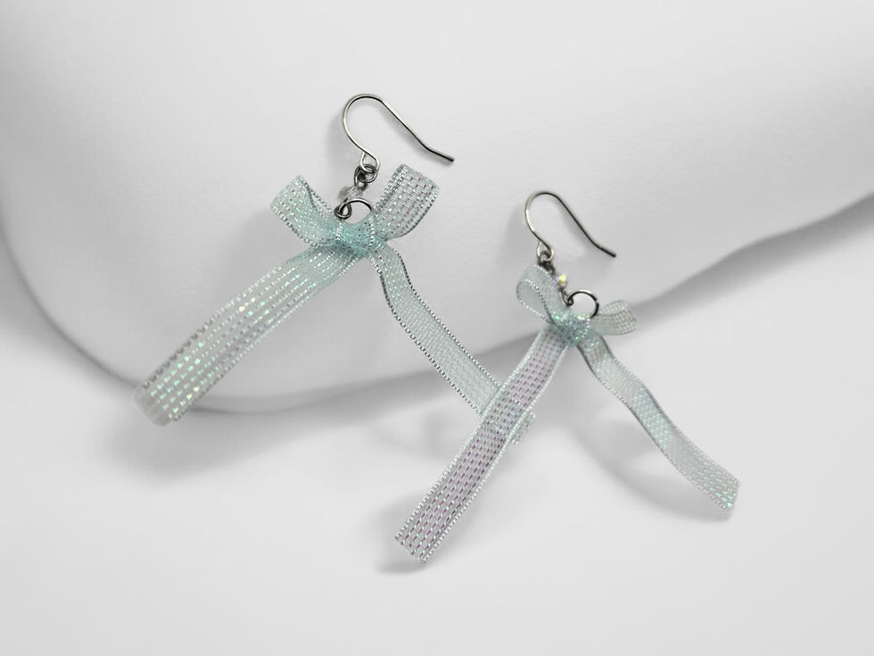 Miniatura: Blue Bow Earrings