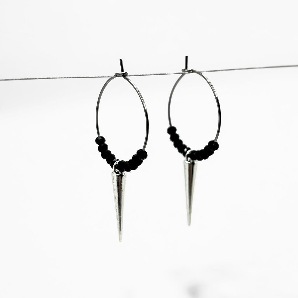 Miniature : Gunmetal Hoop Earrings
