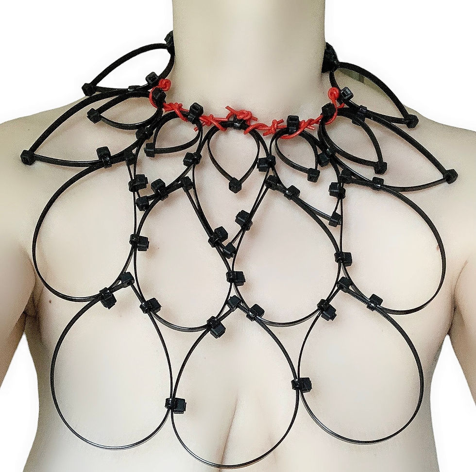 Thumbnail: Futurist Necklace with Leather Accents 