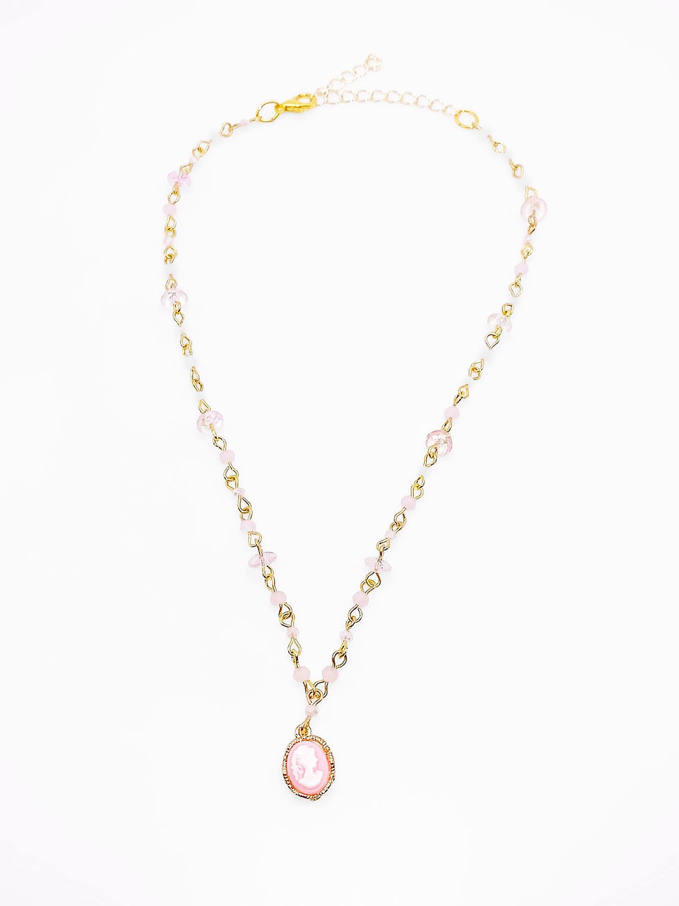 Miniature : Rose Pink Cameo Necklace 