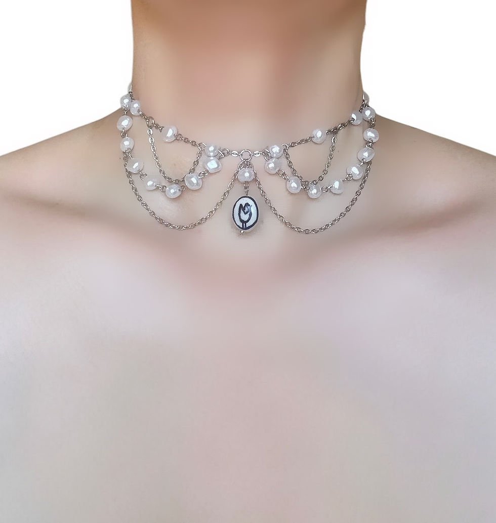 Miniature : Pearl Cascade Charm Choker