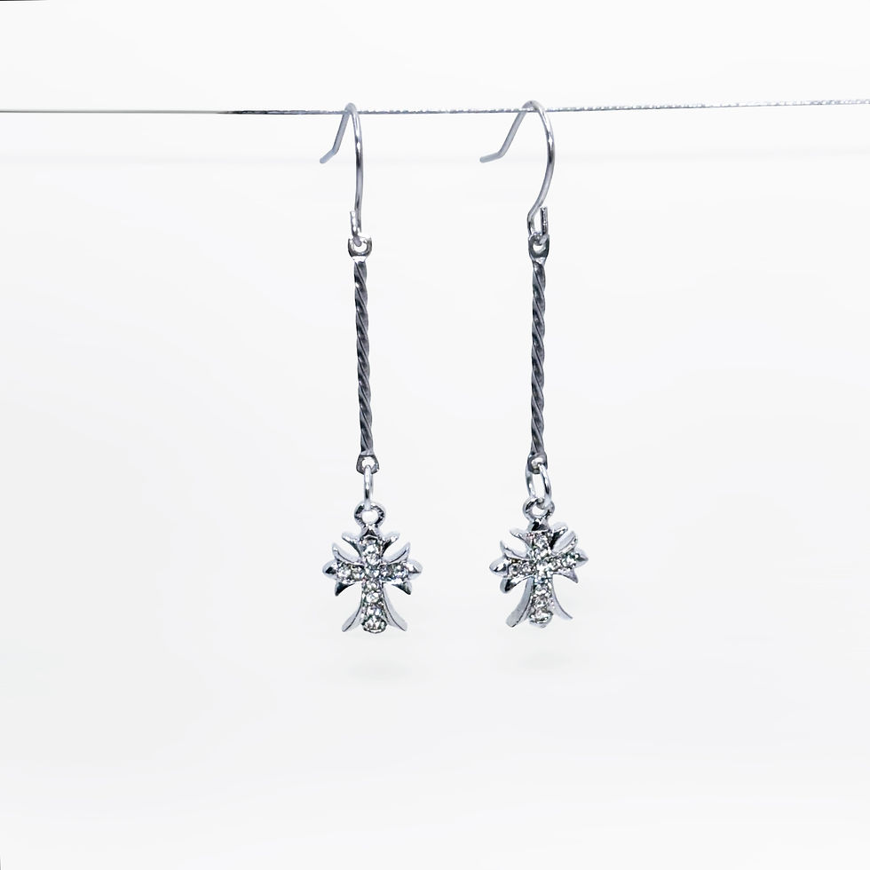 Miniaturbild: Twisted Rhinestone Cross Earrings