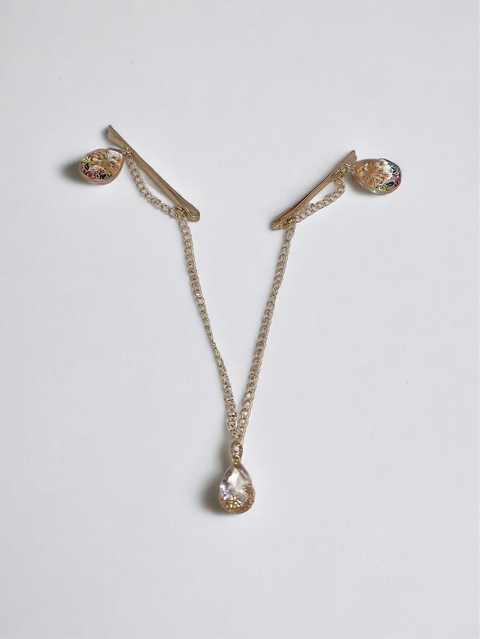 Miniaturbild: Linked Glass Drop Hair Clip