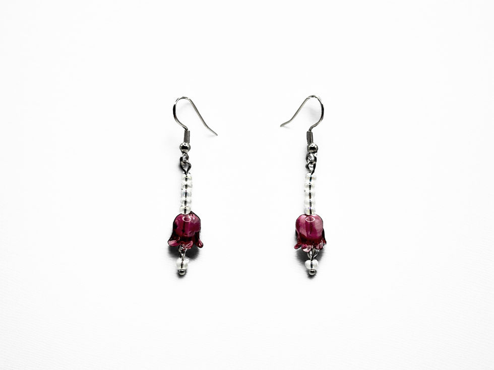 Miniature : Crimson Bell Bloom Earrings