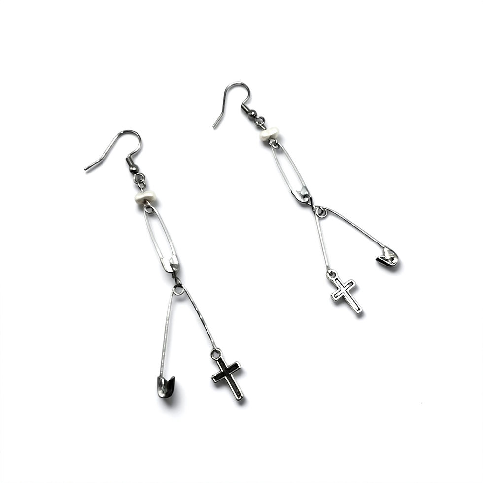 Miniature : The Relic Cross Safety Pin Earrings