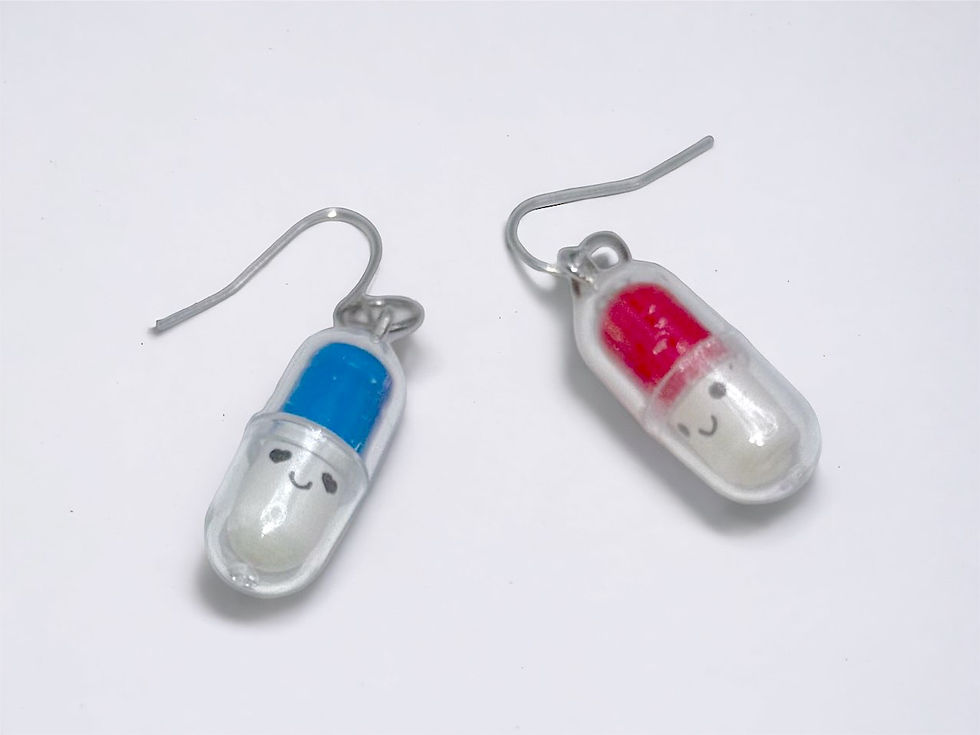 Miniatura: Red and Blue Pill Earrings