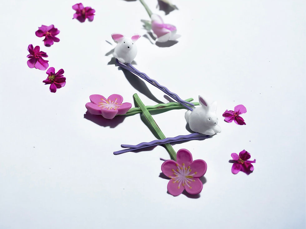 Miniature : Festival Bunny Hair Slides (four in the set)