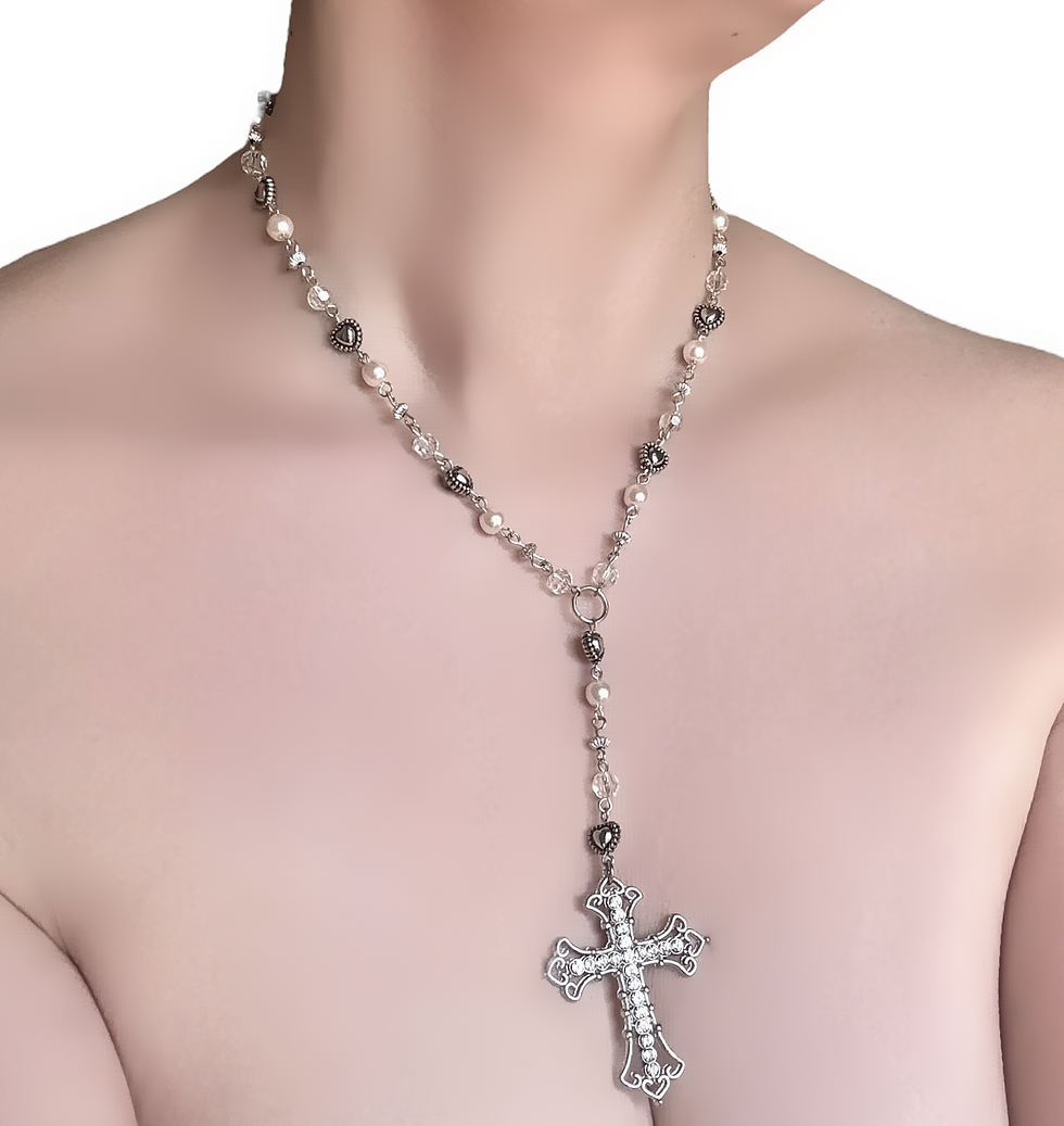 Miniaturbild: Elegant Baroque Inspired Cross Necklace