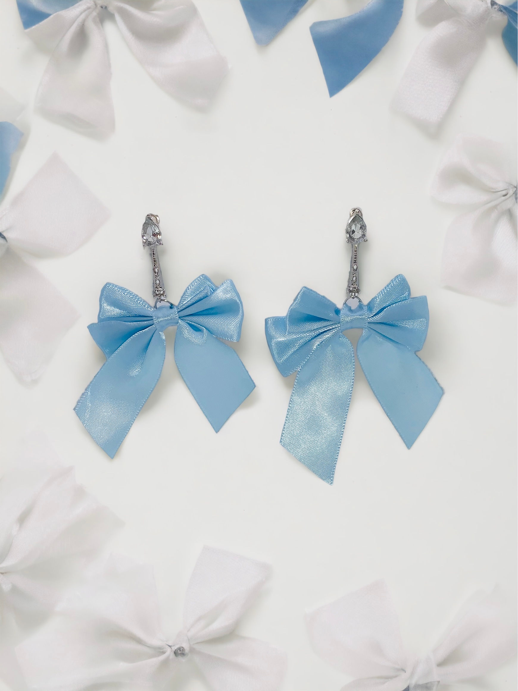 Big Blue Bow Earrings