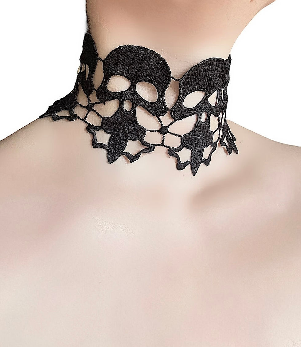 Miniature : Midnight Skull Lace Choker
