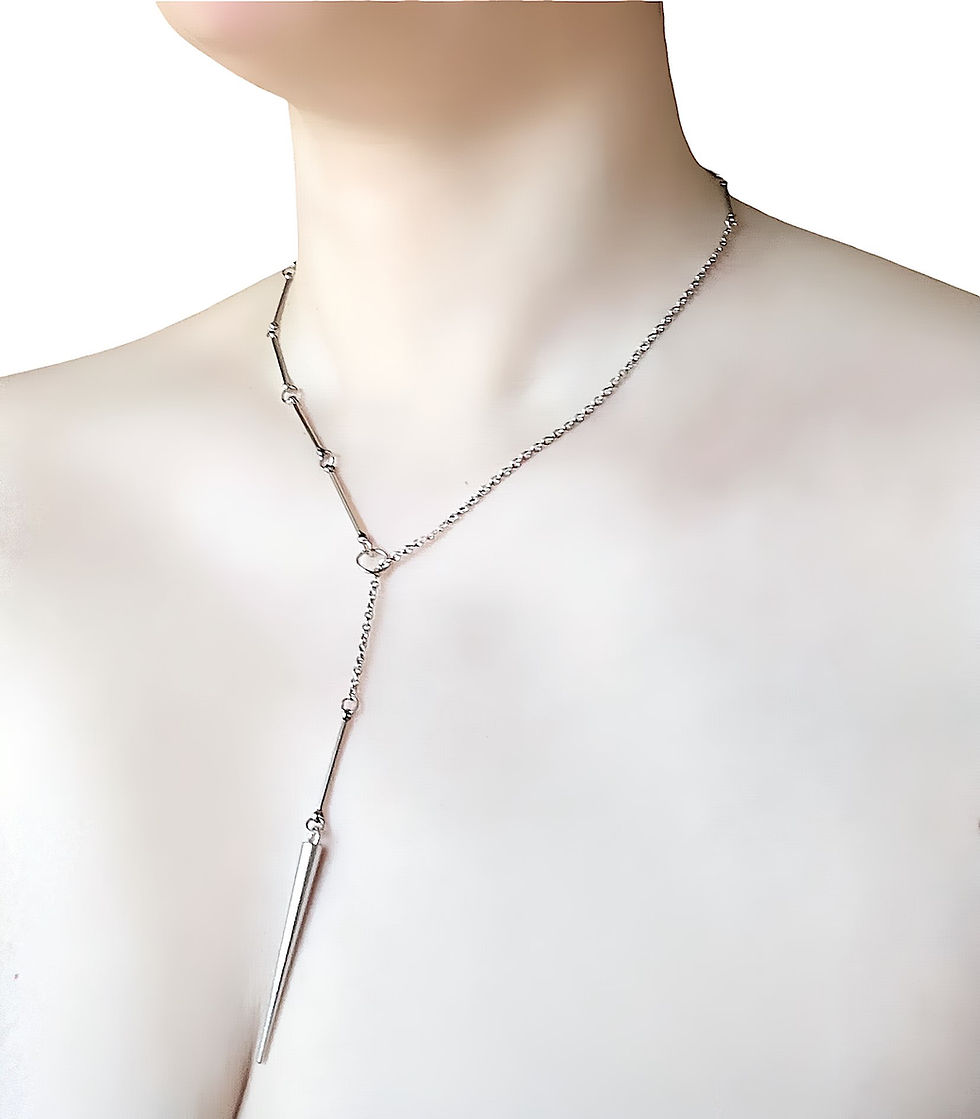 Thumbnail: The Silver Spike Lariat Y Necklace