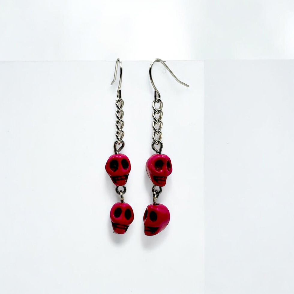 Miniature : Pink Skull Earrings 