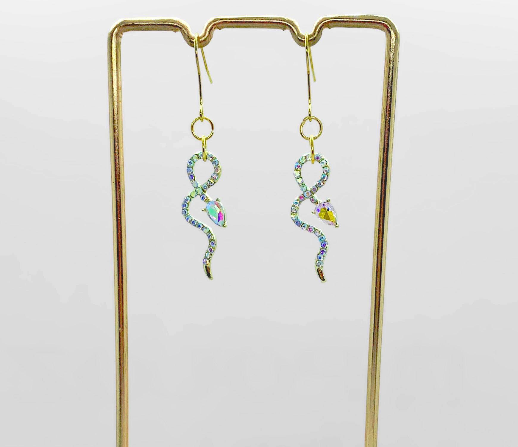 Rhinestone Snake Earrings 