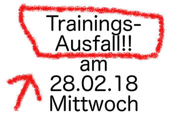 Wetterbedingt-Trainingsausfall am 28.02.18