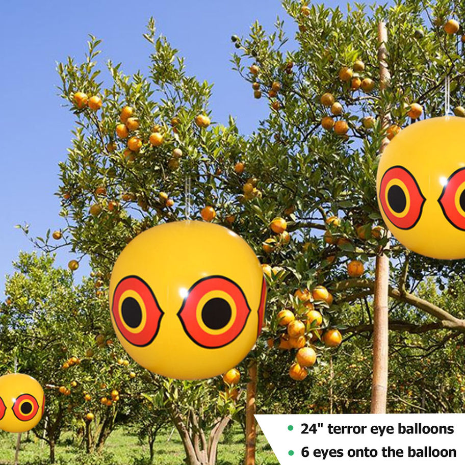 Yellow Scare Eye Bird Balloon Deterrent, Bird Decoy Device