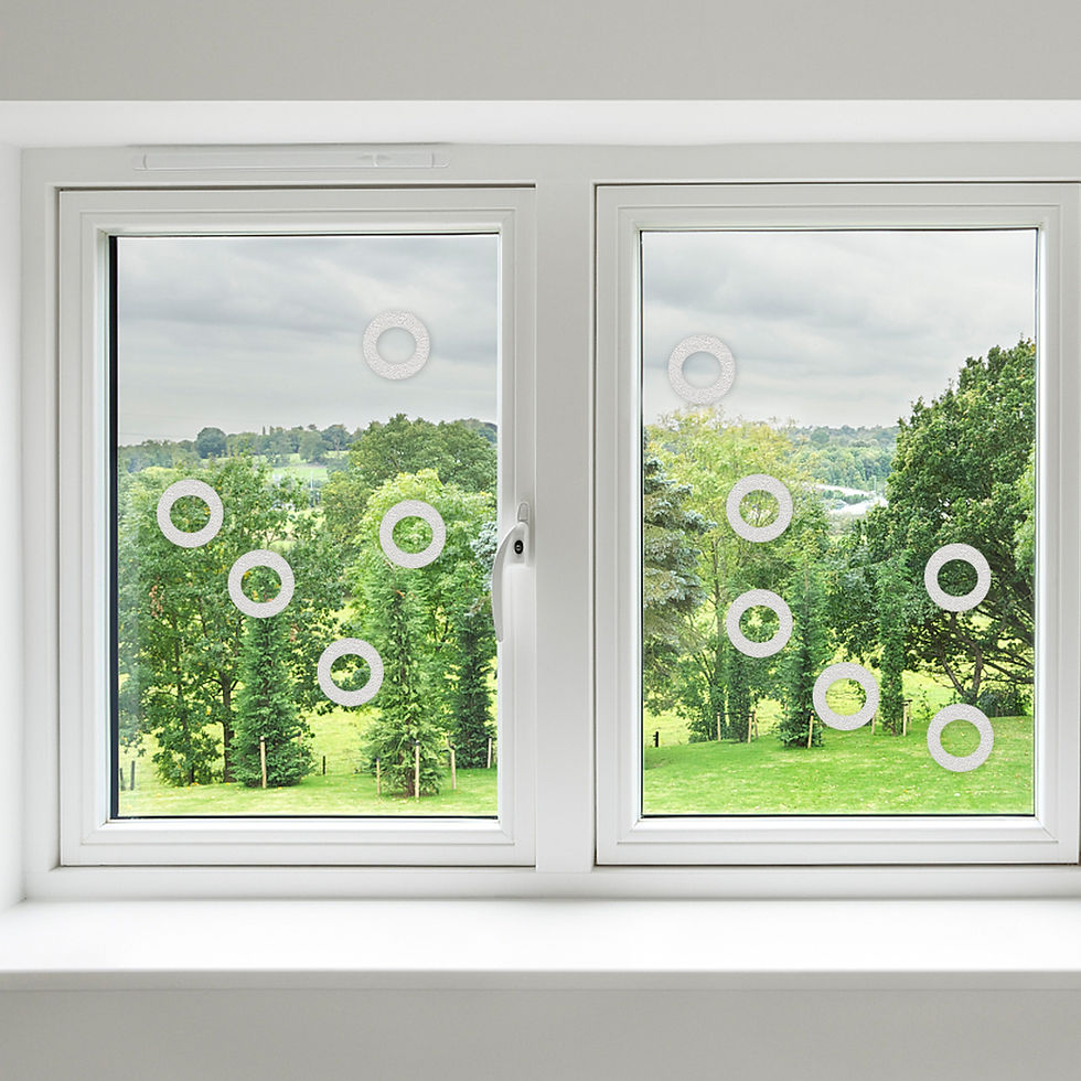 Bird Safety Window Decal Rings, Anti-Collision Window Protection, 15 pcs