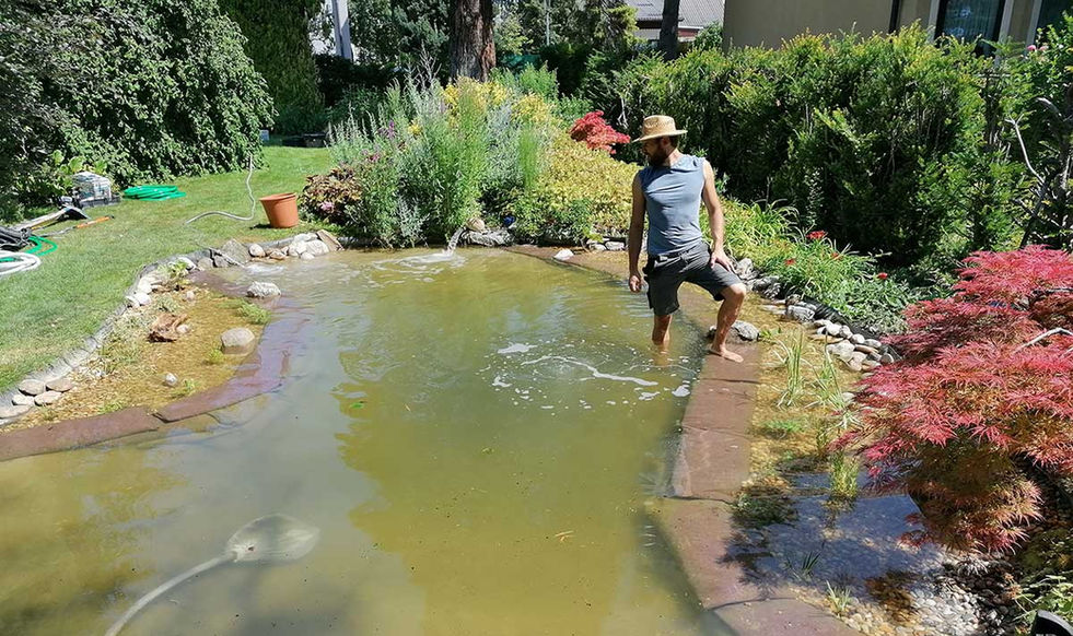 Letzte Handgriffe an der Neubepflanzung