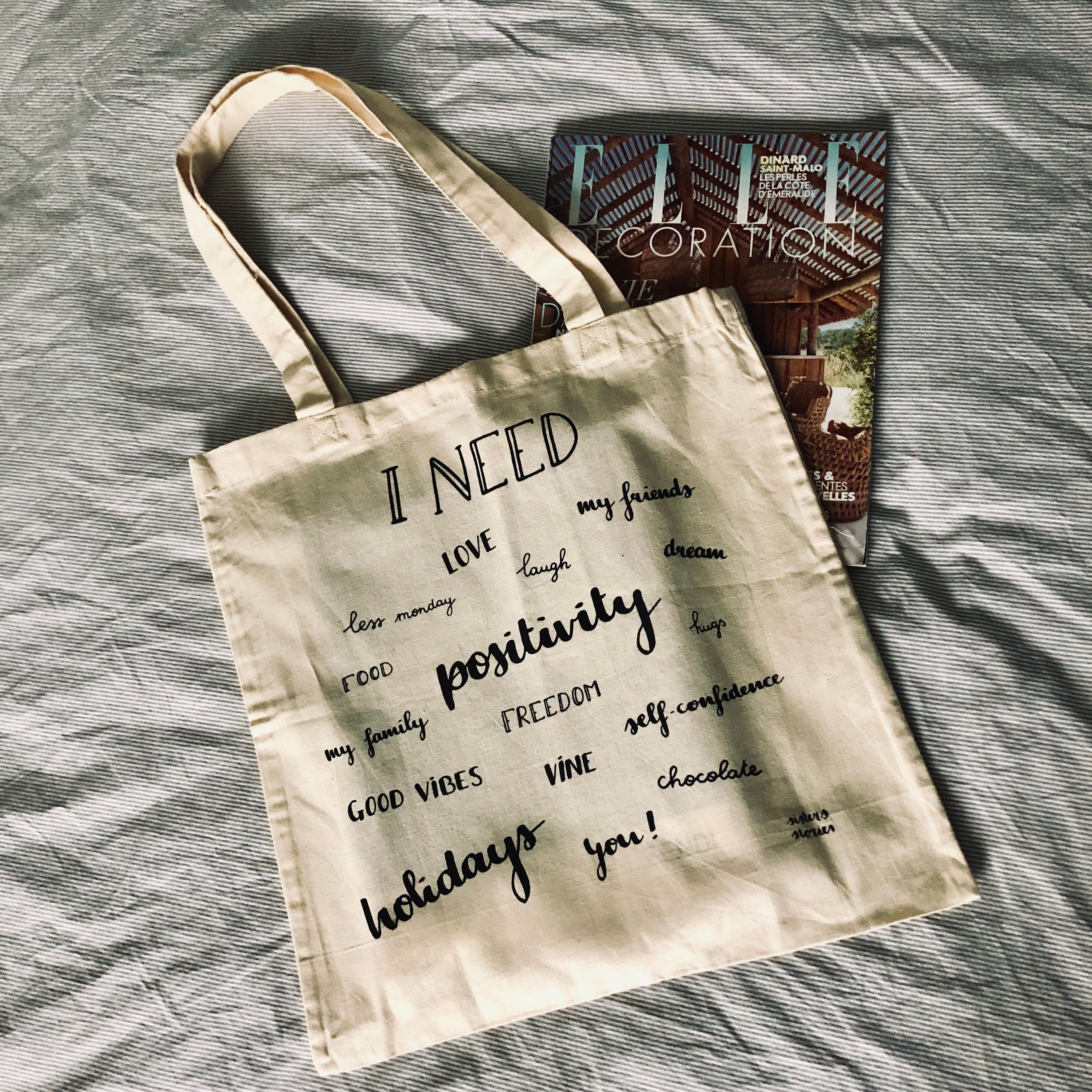 tote bag "i need"