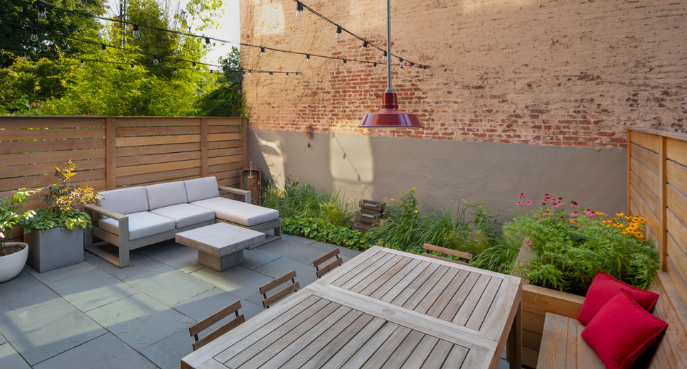 Staghorn NYC Backyard Landscape Design Bluestone Patio Fence