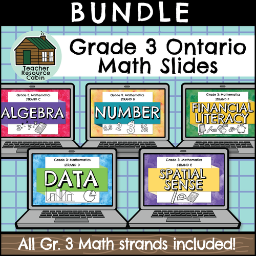 Grade 3 Ontario MATH FULL YEAR Bundle for Google Slides