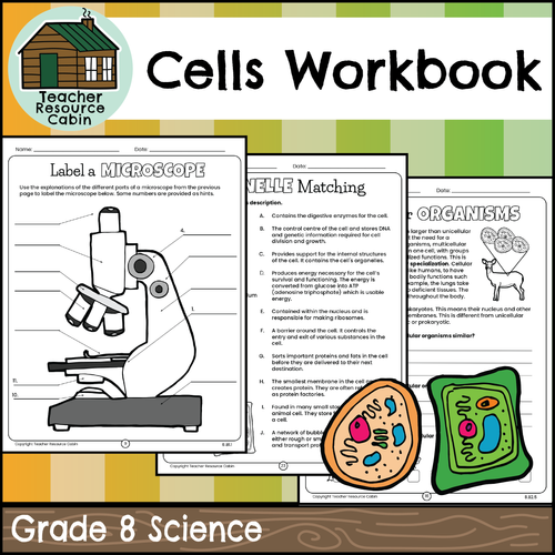 Cells Workbook (Grade 8 Ontario Science) TeacherResourceCabin