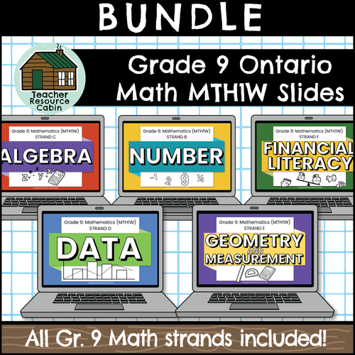 Grade 9 Ontario MATH FULL MTH1W Bundle for Google Slides