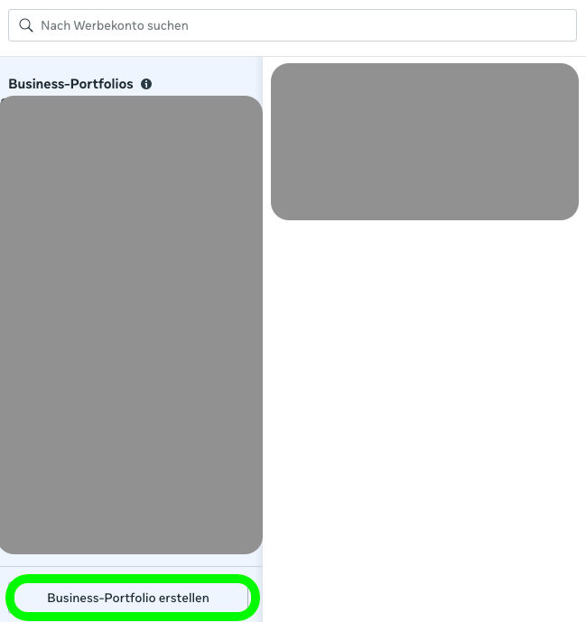 Screenshot Business Portfolio auf Facebook erstellen