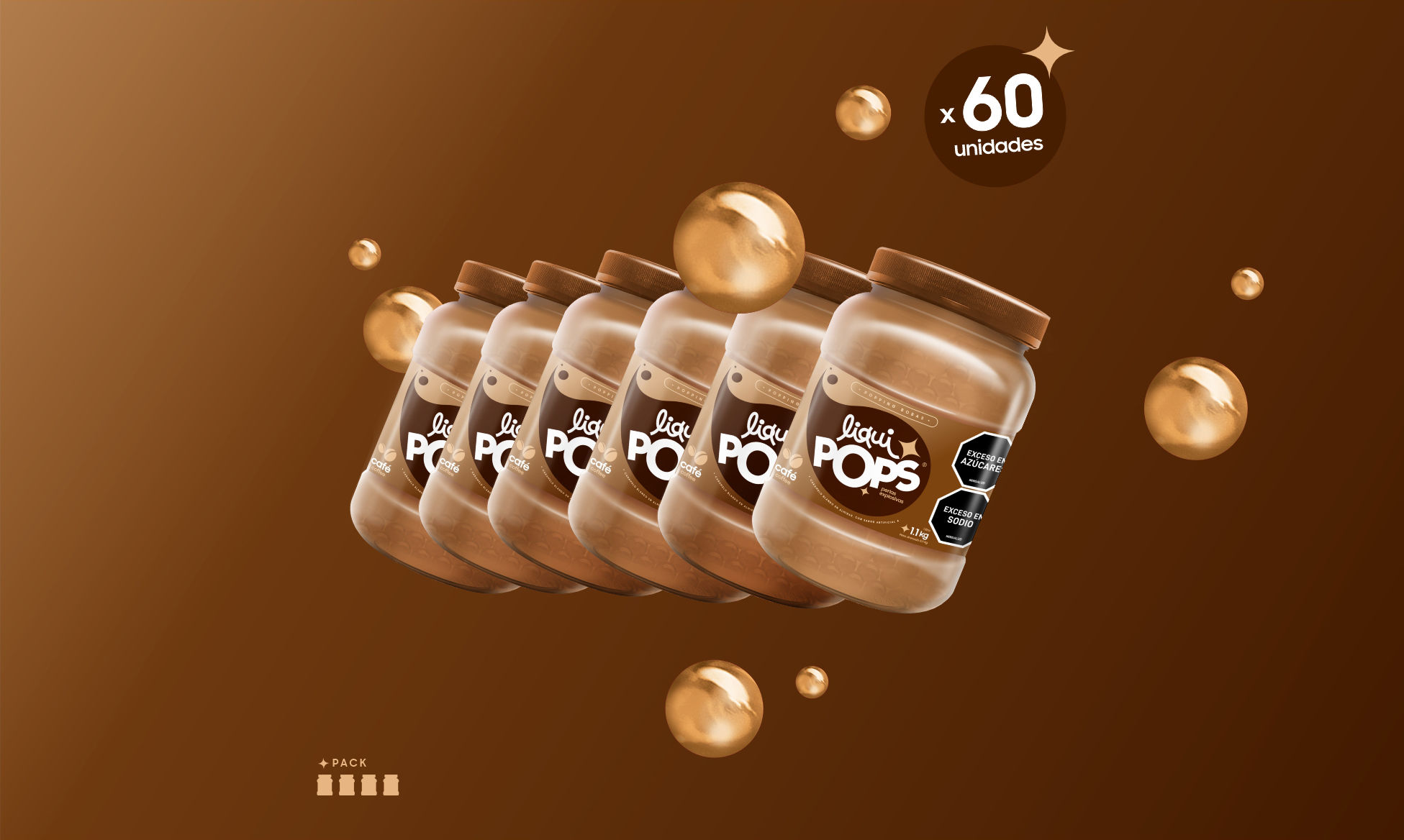 Pack x 60 unidades de 350 gramos  |  Café Liquipops 🤎