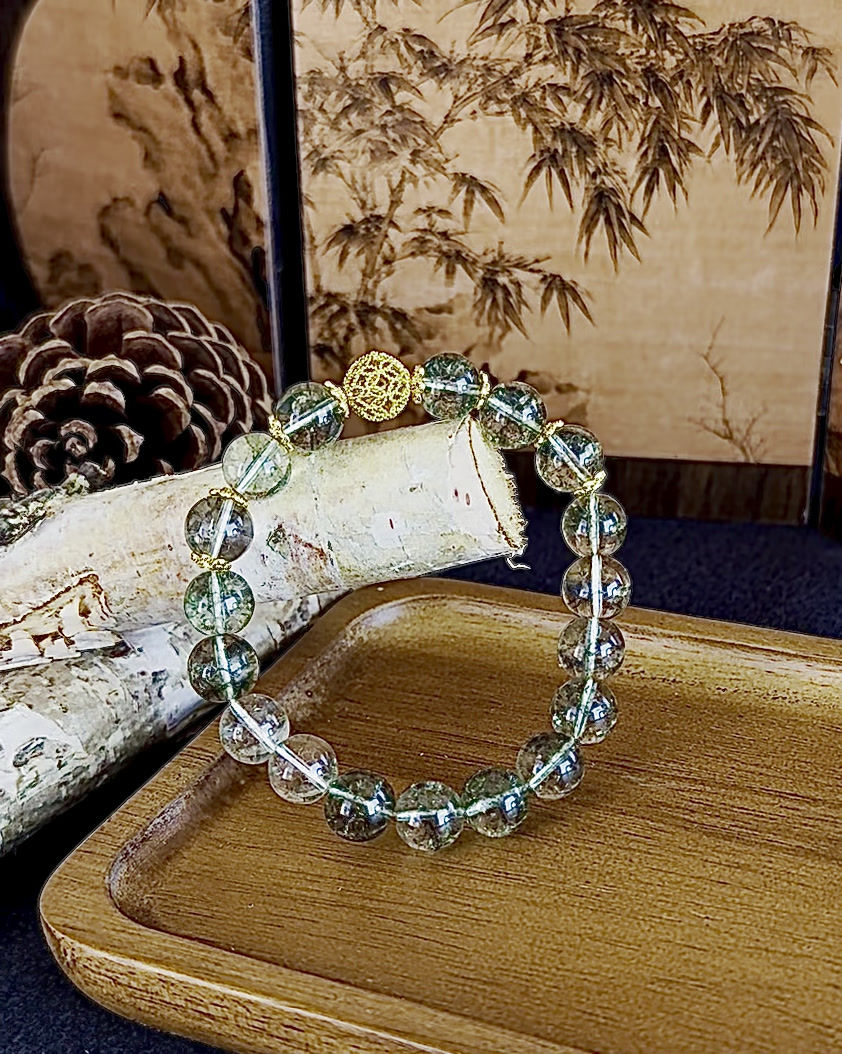 Thumbnail: Fortune Green Phantom Crystal Bracelet