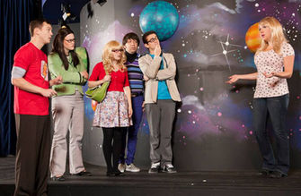 Mandi playing Bernadette on a theatre show promotional image parodying The Big Bang Theory.
