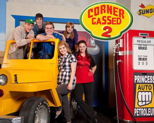 Mandi playing Wanda on a theatre show promotional image parodying Corner Gas.