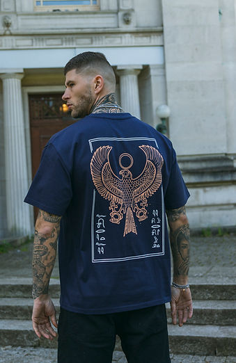 'Horus' Oversized Tee- Midnight Blue