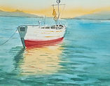 Wasser mit Boot by Eveline Chiavi