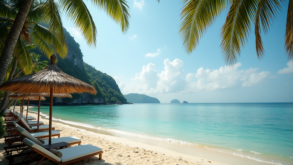 Eye-level view of a luxurious beach resort in Krabi