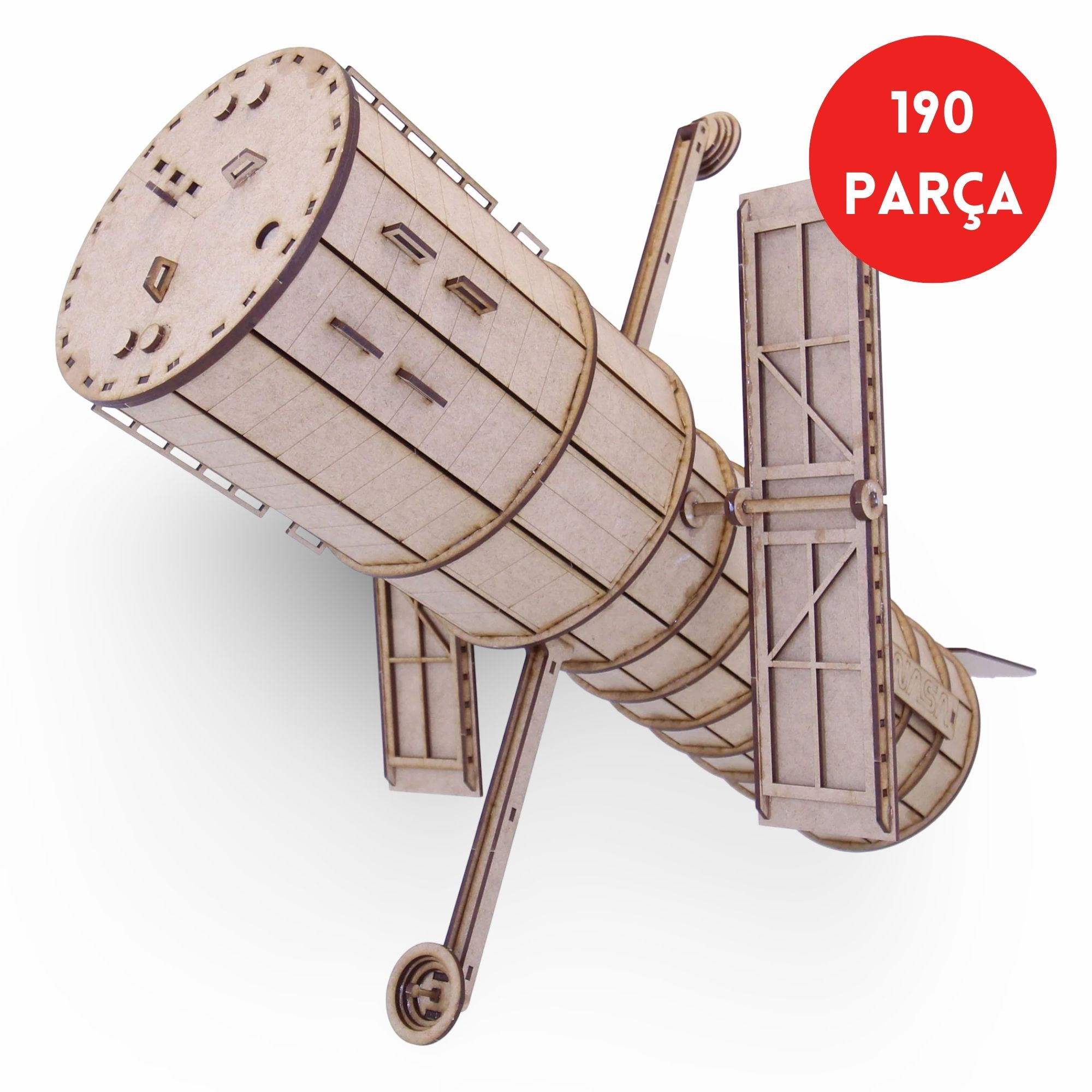 Hubble Uzay Teleskobu Ahşap Maketi - 190 Parça 3D Puzzle - Dekoratif Ahşap Puzzl