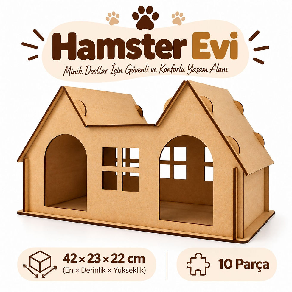 Ahşap hamster evi 10 parça MDF hamster yuvası