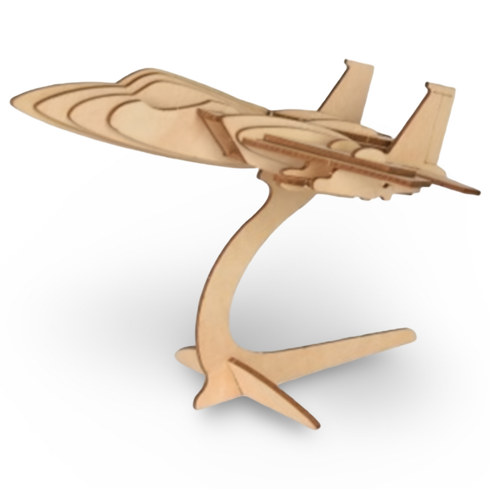 Küçük resim: F15 Savaş Uçağı Ahşap Maketi – 35 Parça 3D Uçak Modeli - Dekoratif 3D Puzzle Hob