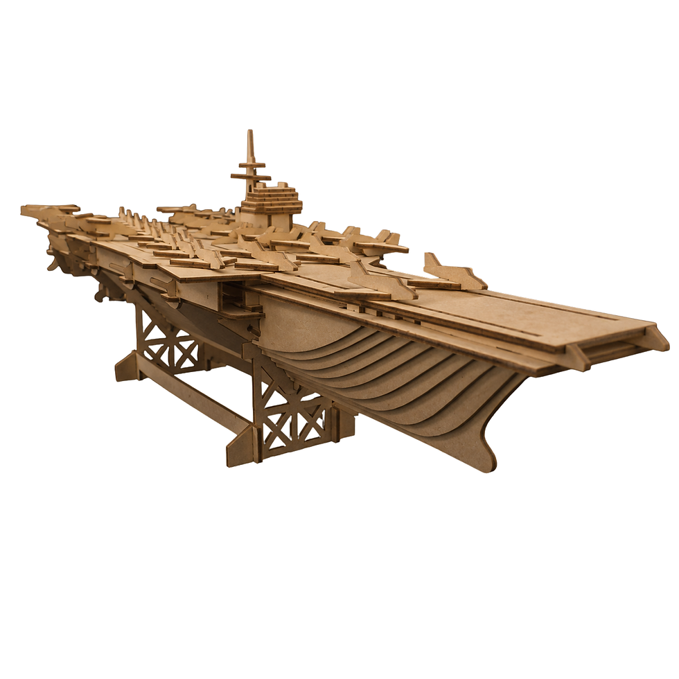 Küçük resim: 3D Puzzle Askeri Gemi Model Kiti - Minyatür Donanma Uçak Gemisi Ahşap Model - 17