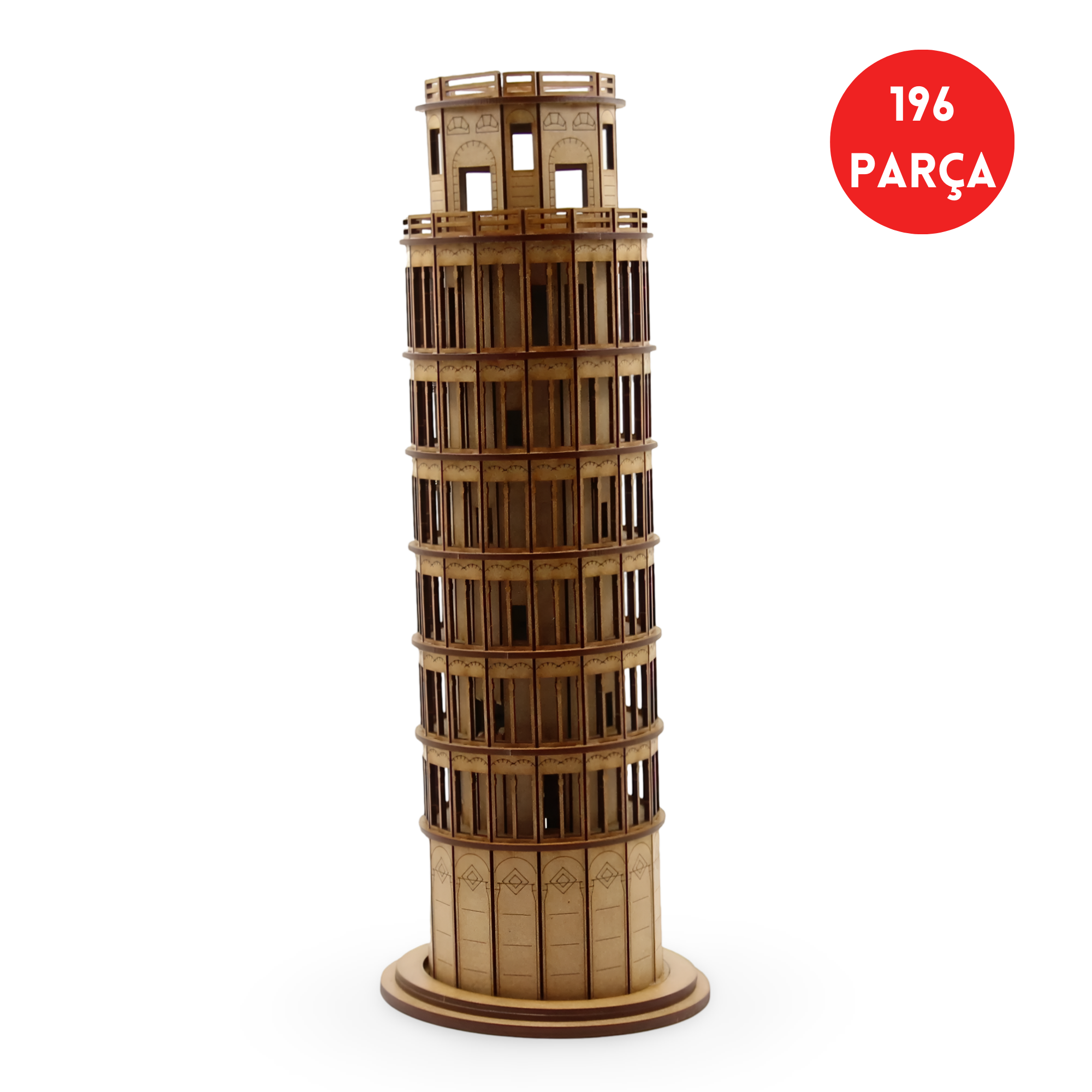 Nostaljik Pisa Kulesi Ahşap Maket Kiti – 196 Parça 3D Puzzle Büyük Boy