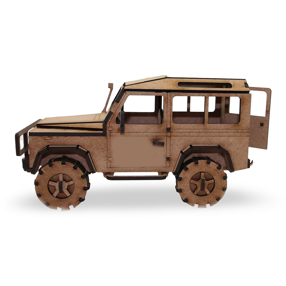 Küçük resim: Ahşap 4x4 Off-Road Araç Maketi - 132 Parça 4x4 Model Araba - 3D Land Rover Defen