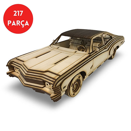 1967 Chevrolet Impala Ahşap Maket - Klasik Amerikan Araba Puzzle