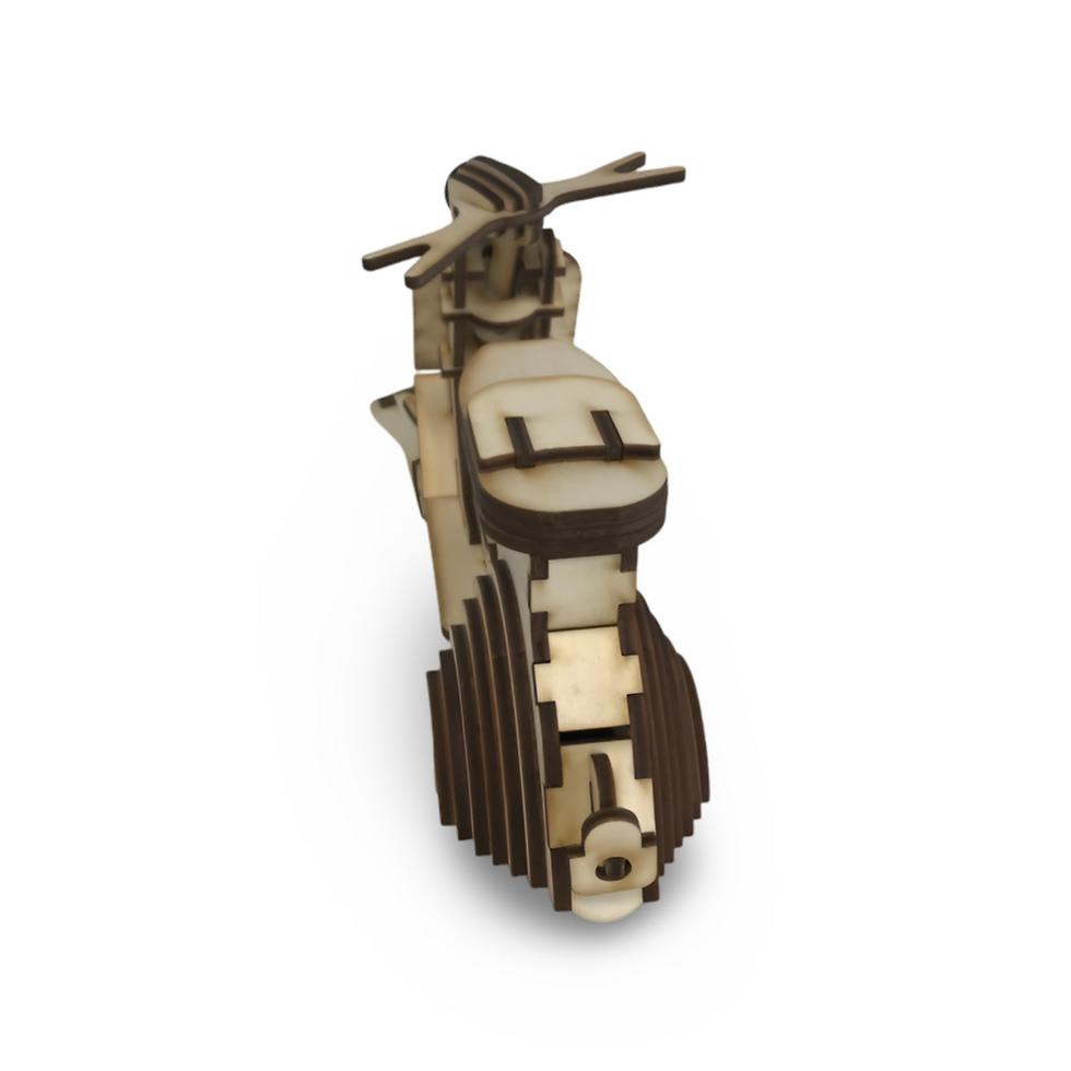 Küçük resim: Vespa Scooter Ahşap Maket - 61 Parça Lazer Kesim Dekoratif Model