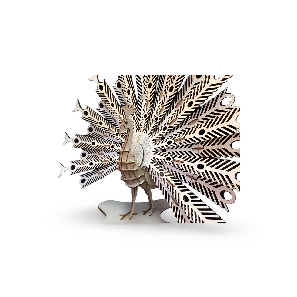 Thumbnail: Nostaljik Tavus Kuşu Ahşap Maket Kiti – 83 Parça 3D Puzzle Büyük Boy