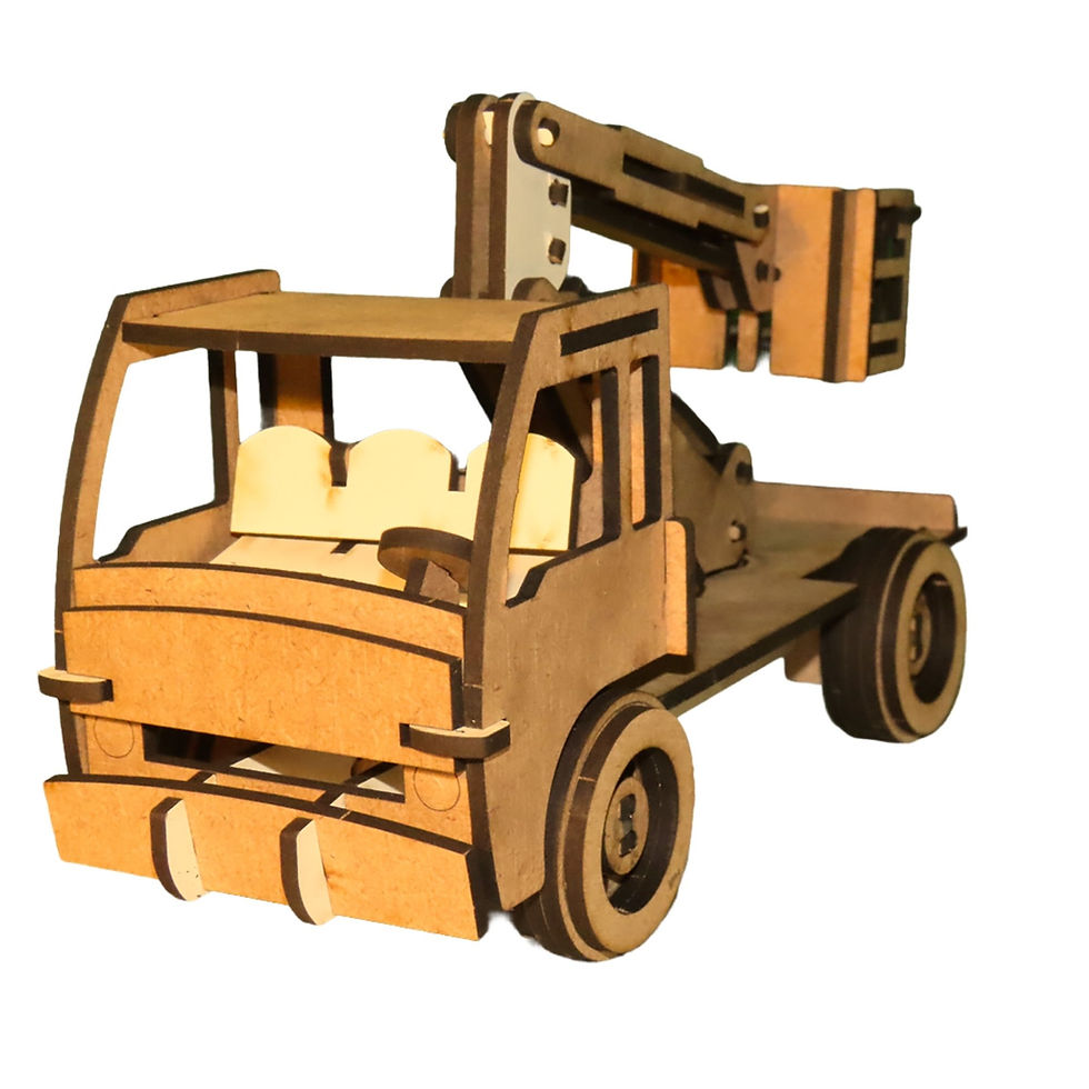 Küçük resim: Cherry Picker Truck Ahşap Maket – Sepetli Vinç Koleksiyon Modeli