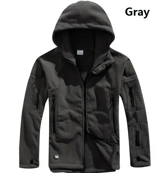Thumbnail: Military Fleece Tactical Jacket Men Thermal Outdoors Hooded Coat Outerwear Army