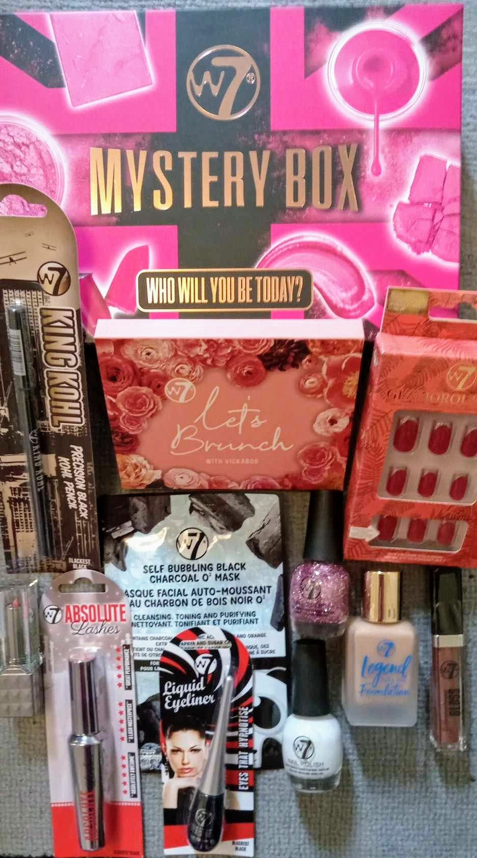 The contents of a beauty mystery box
