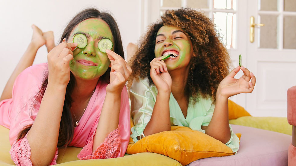 Two women having a pamper evening
