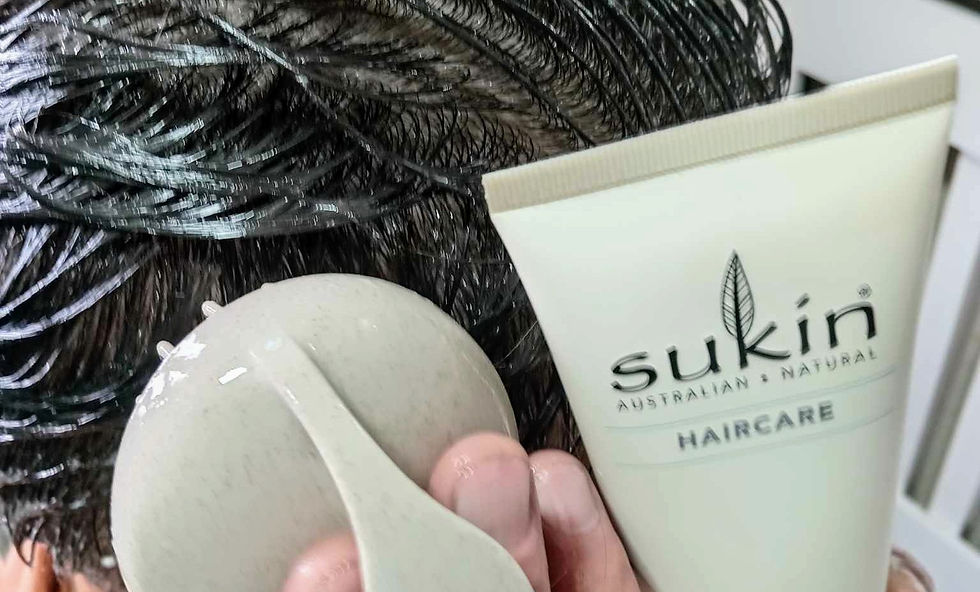 Using a scalp srub and massaging brush