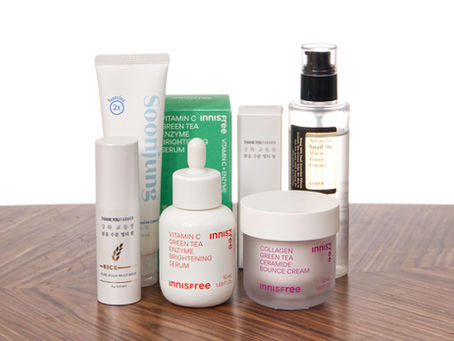 A collection of Korean skincare products available in Glasgow